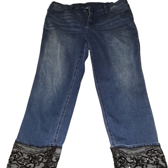 Chico's So Slim 3R Ankle Sequinned Jeans Lot Of 2 - Picture 4 of 6